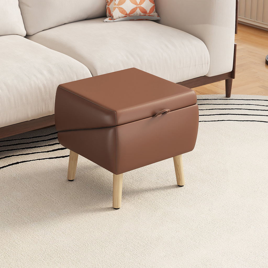 The ramp closed as an ottoman in a living room